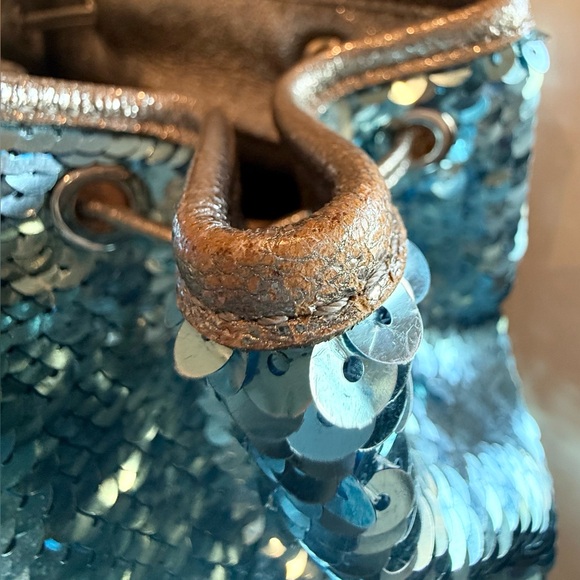 🩵✨ Coach Poppy Spotlight Turquoise Sequin Sparkly Limited Edition Backpack - Picture 12 of 17